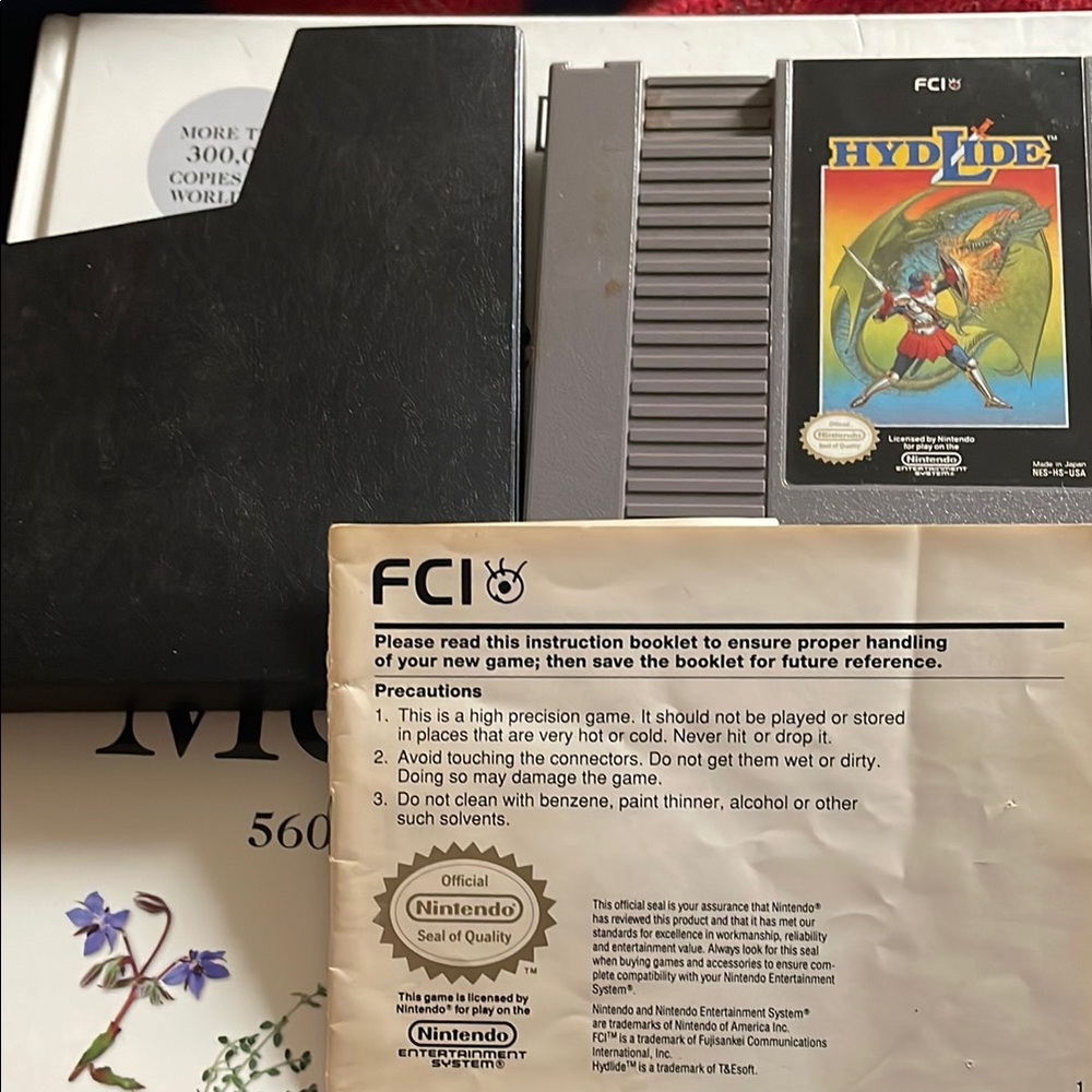 Hydlide NES Game Cartridge - Gray